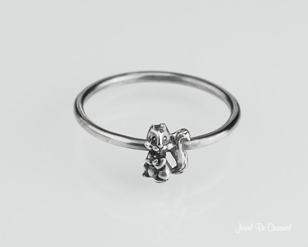 Squirrel Rings Floating Sterling Silver Squirrel Ring Solid .925 Little Squirrels Custom Sizes ...