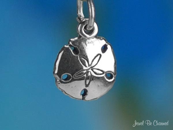 Miniature Sterling Silver Sand Dollar Charm Beach Ocean Tiny Solid 925