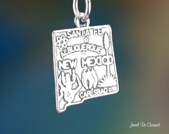 Sterling Silver New Mexico Charm United States of America Solid .925