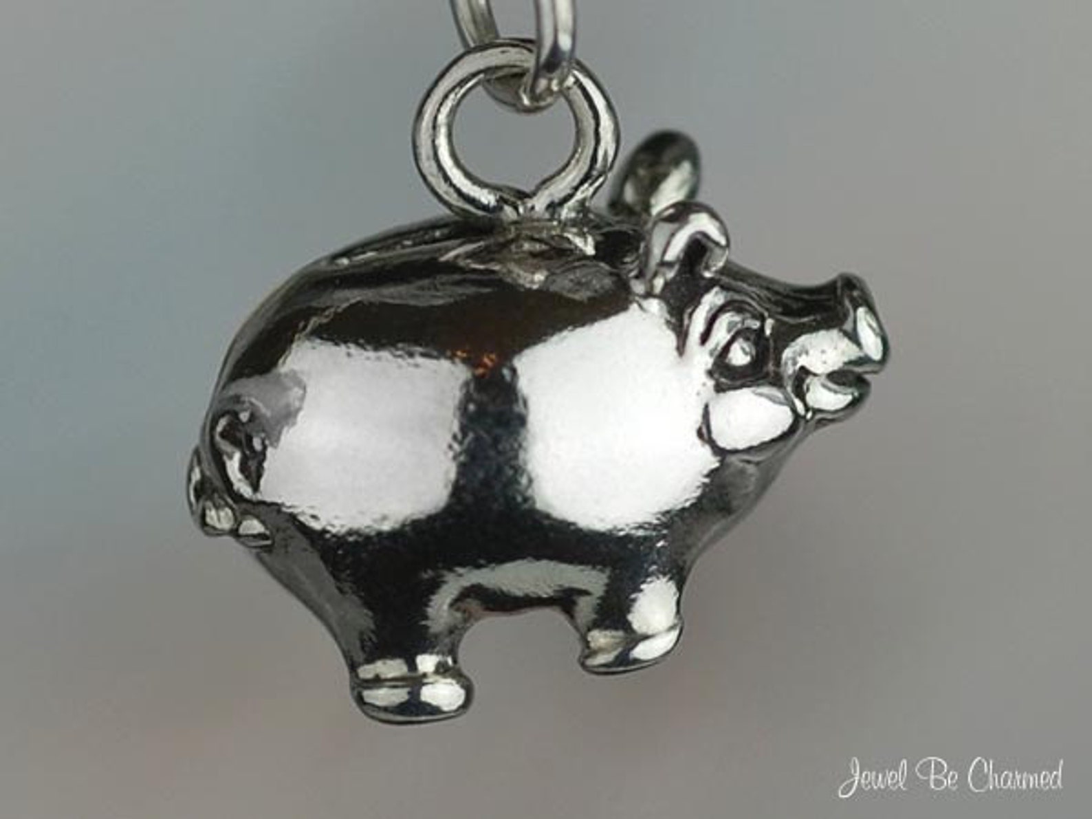 Sterling Silver Piggy Bank Charm Pigs Money or Pig Theme 3D - Etsy