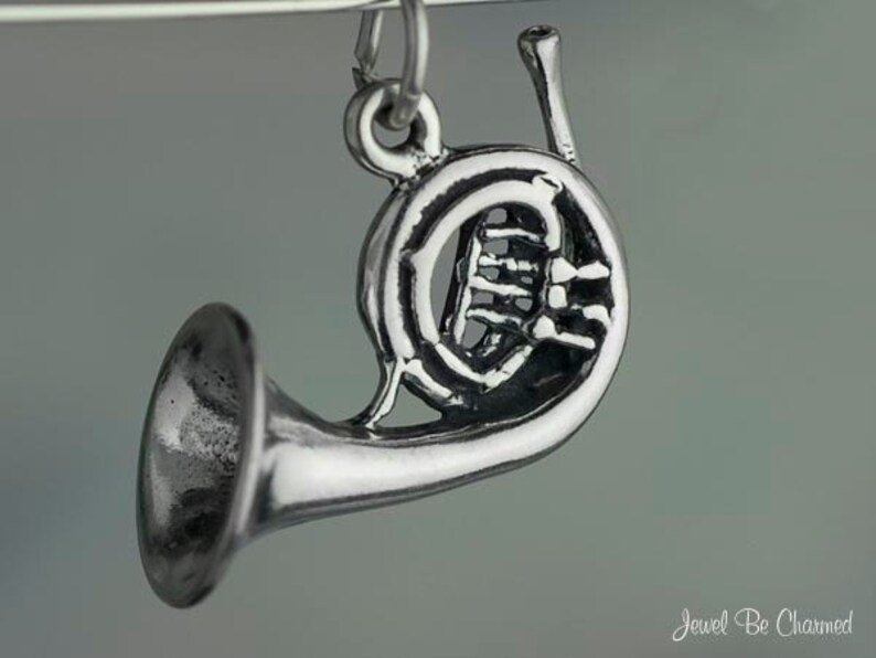 925 Sterling Silver French Horn Pendant Charm Necklace Musical Fine Jewelry Gifts For Women For Her