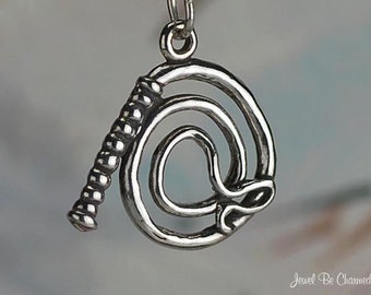 Sterling Silver Bullwhip Charm Whip Cracking Bullwhips 3D Solid .925