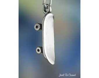 Sterling Silver Skateboard Charm Skate Deck for a Skater 3D Solid .925