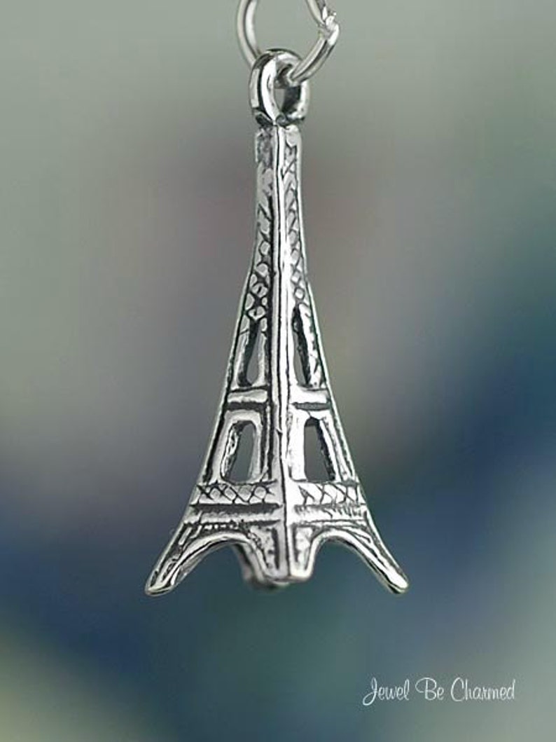 Sterling Silver Eiffel Tower Charm Paris France Europe 3D Solid .925 image 3