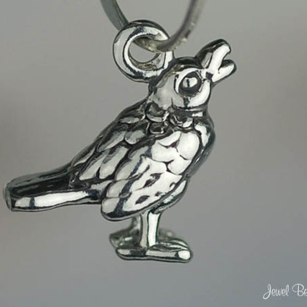 Miniature Sterling Silver Songbird Robin Charm Bird Tiny 3D Solid .925