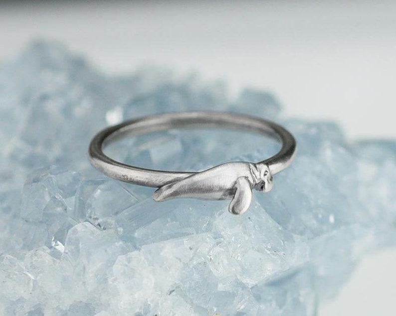 Sterling Silver Manatee Ring Solid .925 Manatee Rings Custom Sizes image 1