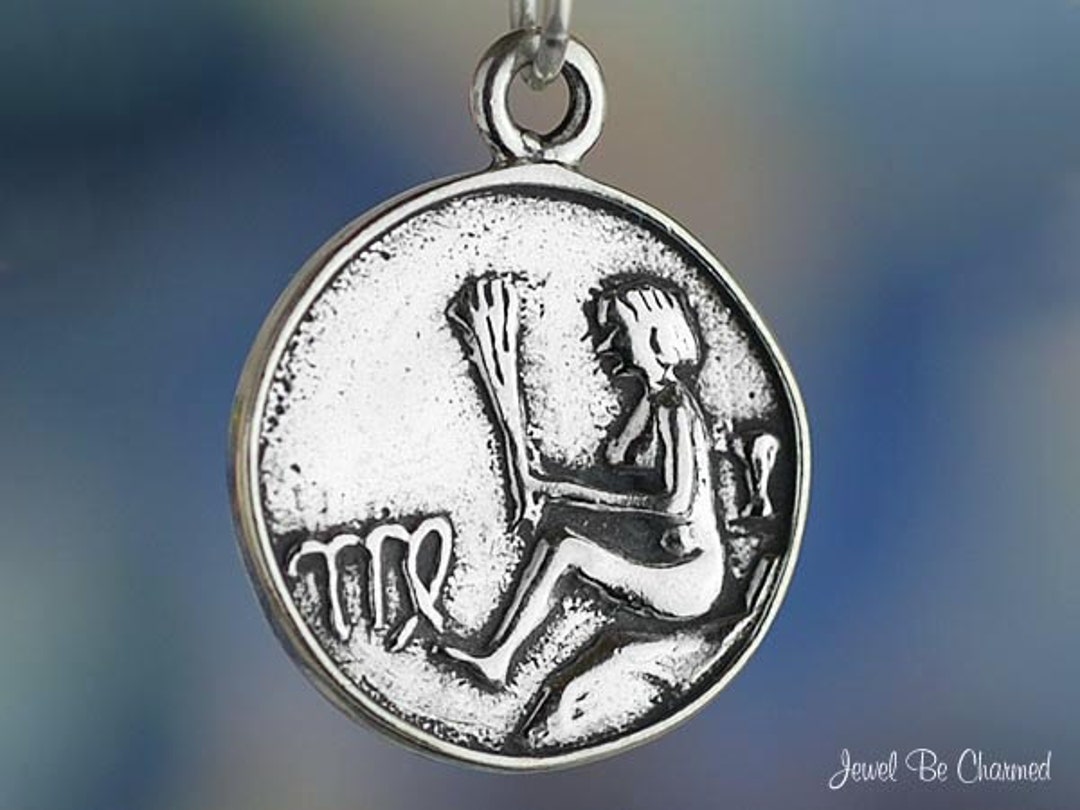 Sterling Silver Virgo Charm Maiden Virgin Zodiac Astrology Solid .925 ...