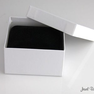 Square Jewelry Box Black Velvet Boxes for Earrings Pendant or Necklace image 5