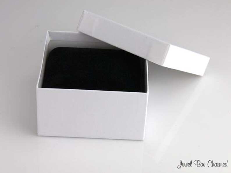 Square Jewelry Box Black Velvet Boxes for Earrings Pendant or Necklace image 5