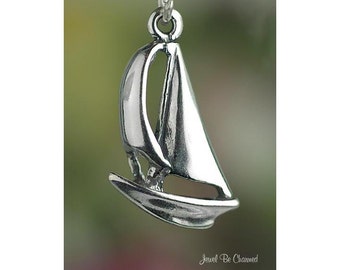 Sterling Silver Sailboat Charm Boat Nautical Ocean Sailing Solid .925