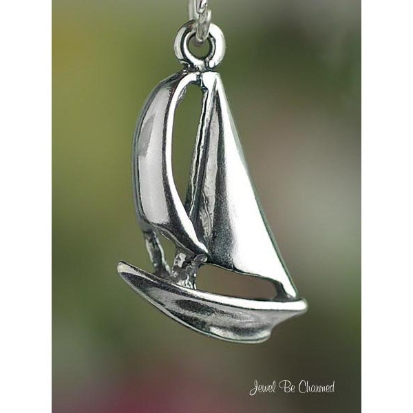 Sterling Silver Sailboat Charm Boat Nautical Ocean Sailing Solid .925