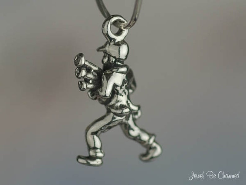 Sterling Silver Bagpiper Charm Bagpipes Scottish Tiny 3D Solid .925 image 3