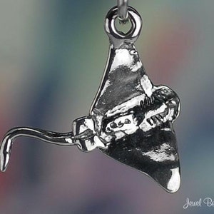 Sterling Silver Stingray Charm Ray Skate Stingrays Ocean 3D Solid .925 image 4