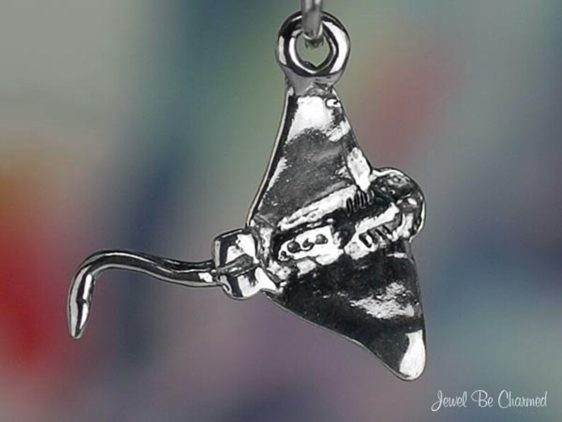 Sterling Silver Stingray Charm Ray Skate Stingrays Ocean 3D Solid .925 image 4