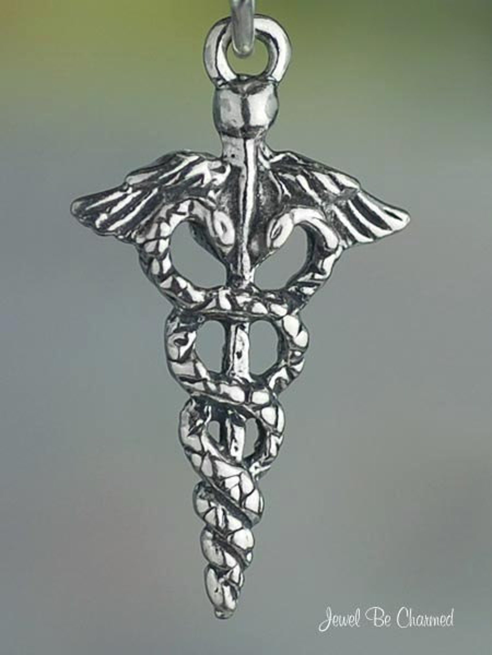 Sterling Silver Medical Symbol Caduceus Charm Doctors Nurses - Etsy