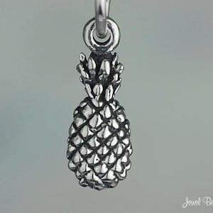 Miniature Sterling Silver Pineapple Charm Tropical Hawaii Tiny .925