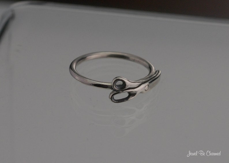 Sterling Silver Scissors Ring Solid .925 Sewing Rings Custom Sizes