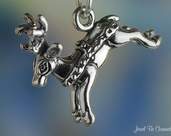 Details about / Santa on his sleigh sterling silver charm .925 x 1 Christmas charms