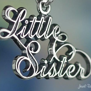 Sterling Silver Little Sister Charm Family Relative Sisters Solid .925 image 1