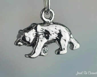 31mm x 25mm Solid 925 Sterling Silver Bear Hugs Charm Pendant with 2 Birthstones 31mm x 25mm Solid 925 Sterling Silver Bear Hugs Charm Pendant with 2 Birthstones