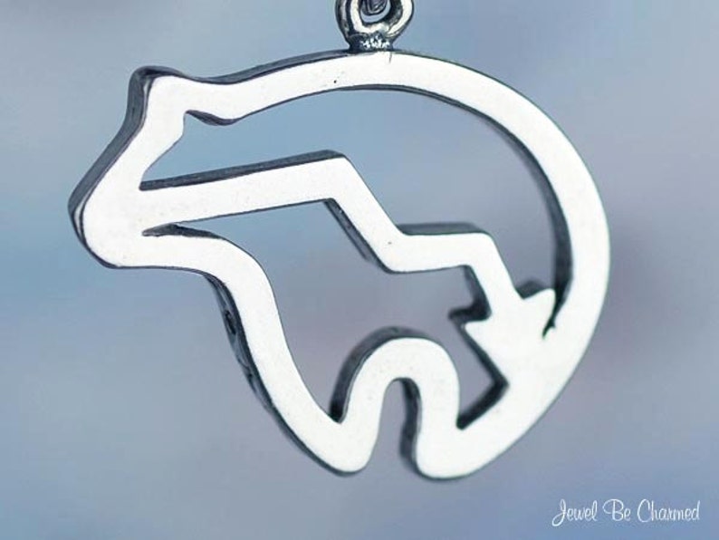 Sterling Silver Heartline Bear Fetish Charm Zuni Outline Solid .925