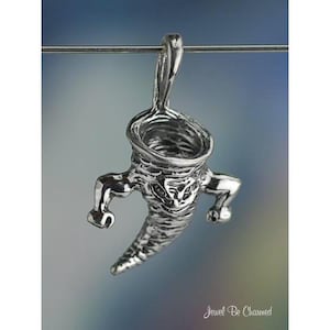 Sterling Silver Tornado Twister Cyclone Whirlwind CHARM or PENDANT 925