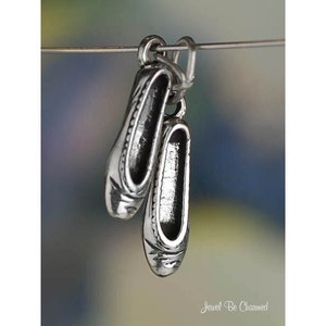 Movable Sterling Silver Ballet Slipper Charm Dancing Shoes Solid .925