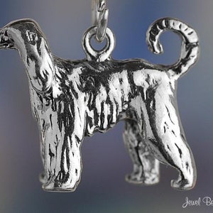 Sterling Silver Afghan Hound Charm Purebred Dog Breed 3D Solid .925