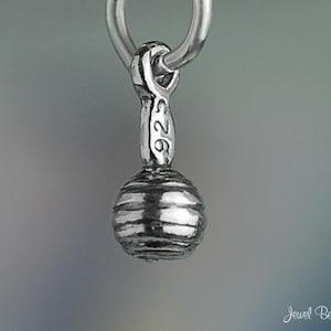 Sterling Silver Baby Rattle Charm Babies Toy Miniature Tiny Solid .925