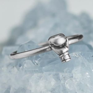 Sterling Silver Boxing Glove Ring Solid 925 Fighter Rings Custom Sizes