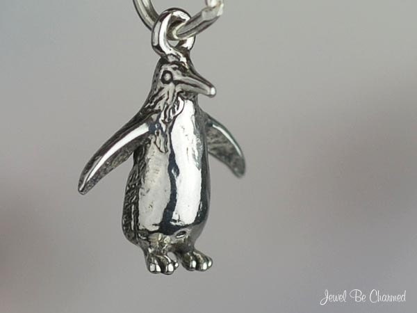 Miniature Sterling Silver Penguin Charm Penguins Small Tiny Solid .925