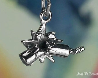 Sterling Silver Firecracker Charm Exploding Firecrackers Solid .925