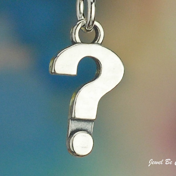 Sterling Silver Question Mark Charm Punctuation Query Symbol Solid 925