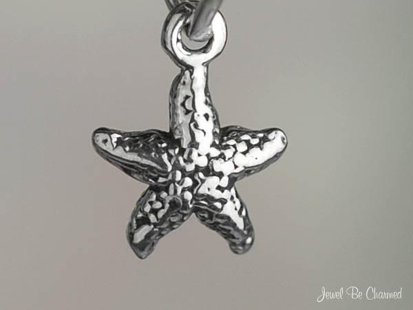 Sterling Silver Miniature Starfish Charm Beach Small Tiny Solid .925