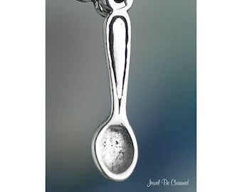 Sterling Silver Spoon Charm Kitchen Utensil Food Cutlery 3D Solid .925