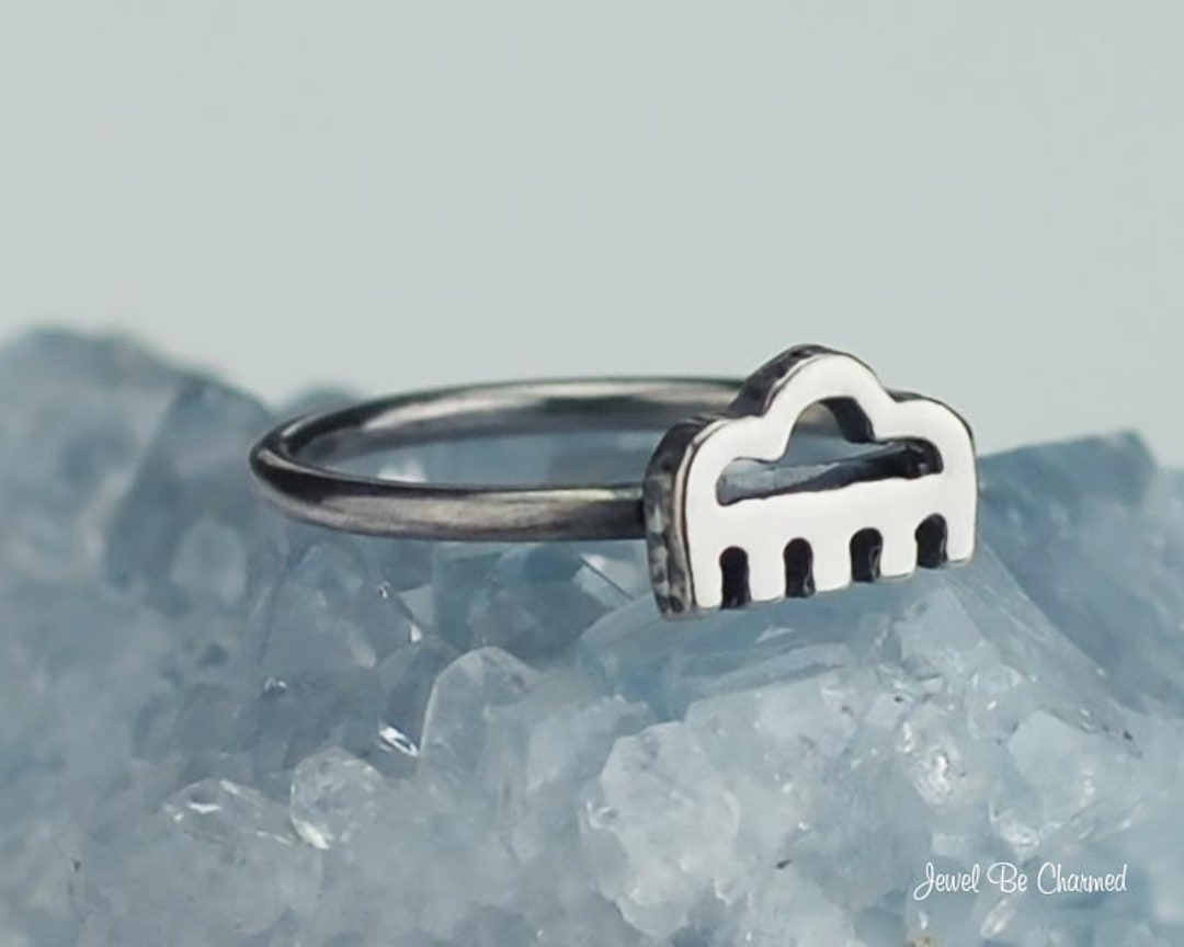Sterling Silver Rain Cloud Ring Solid .925 Rainy Day Ring Custom Sizes ...