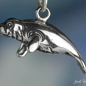 Sterling Silver 3D Manatee Charm Beach Ocean Manatees Solid .925