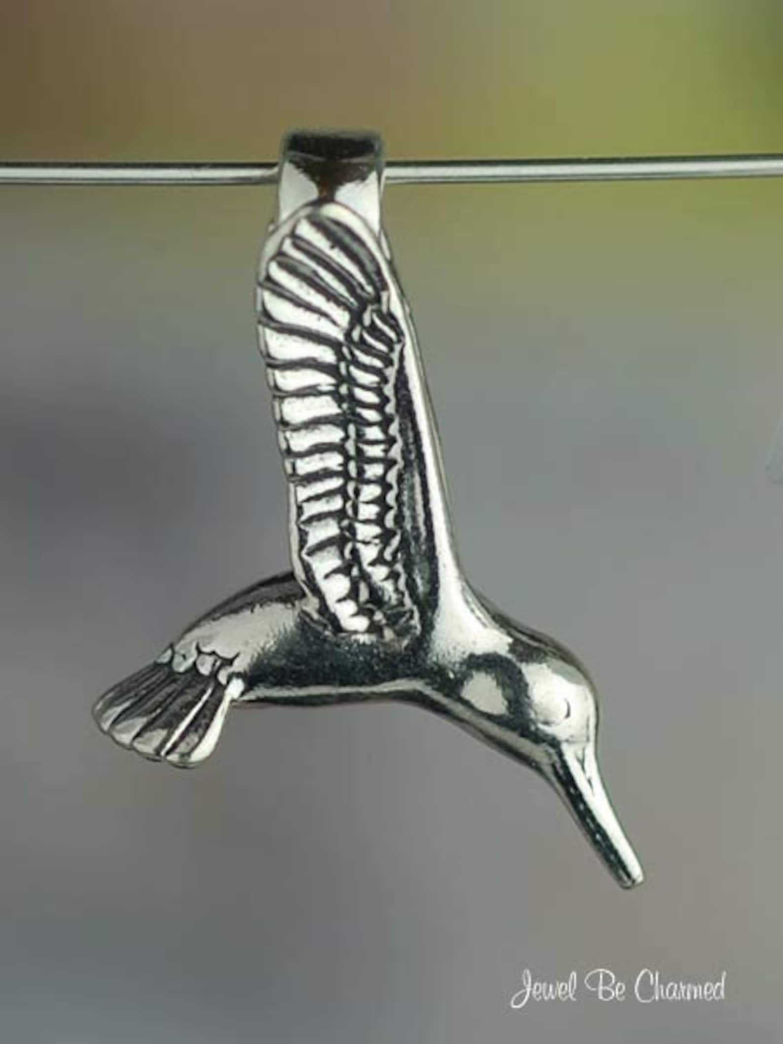 Sterling Silver 3D Hummingbird CHARM or PENDANT Hummingbirds Solid 925 ...