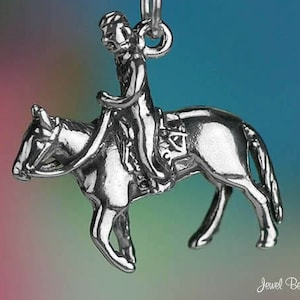 Sterling Silver Cowboy or Buffalo Bill Charm Wild West 3D Solid .925