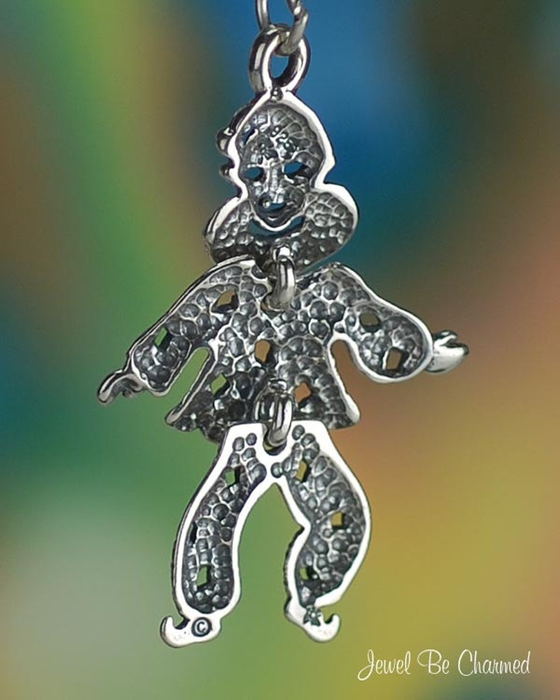 Sterling Silver Clown Charm Sterling Silver Movable Clowns Solid .925