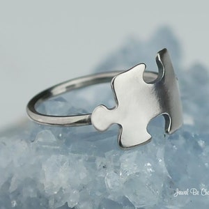 Sterling Silver Puzzle Ring Solid 925 Jigsaw Puzzle Autism Custom Size