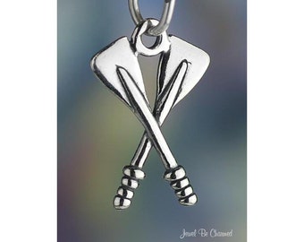 Sterling Silver Paddles or Oars Charm Boat Kayak Canoe Rafting .925