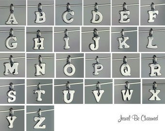 Sterling Silver Letter Charm Miniature A-Z Alphabet Tiny Solid .925