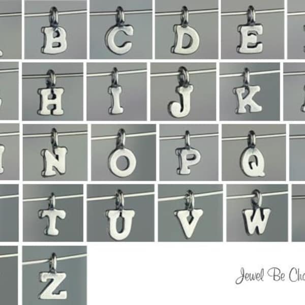 Sterling Silver Letter Charm Miniature A-Z Alphabet Tiny Solid .925