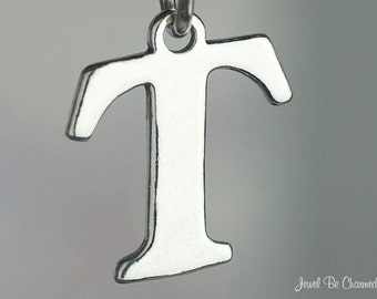Sterling Silver Letter T Charm Initial or for Hand Stamping Solid .925