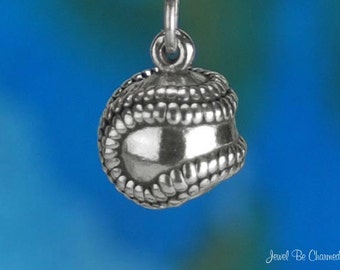 Sterling Silver Baseball Charm Ball Sports Team Player 3D Solid .925