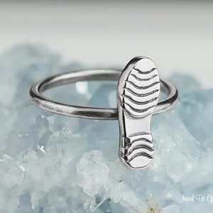 Sterling Silver Shoe Print Ring 925 Sneaker Walker Runner Custom Sizes