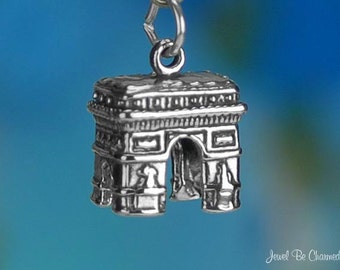 Sterling Silver Arc De Triomphe Charm Landmark Paris France Solid .925