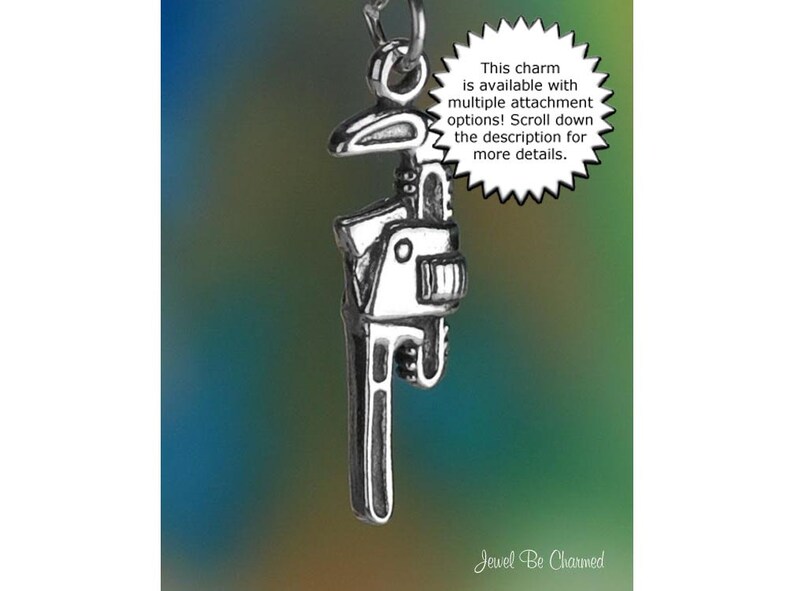 Sterling Silver Pipe Wrench Charm Tool Stillson Wrenches 3D Etsy