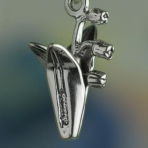 Sterling Silver Lily of the Valley Charm Spring Flower 3D Solid .925 image 3